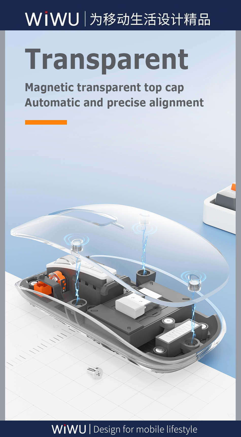 Magnetic Bluetooth Mouse Grey